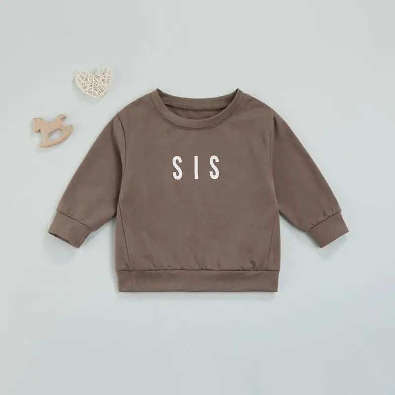 Toddler Solid Letter Print Pullover