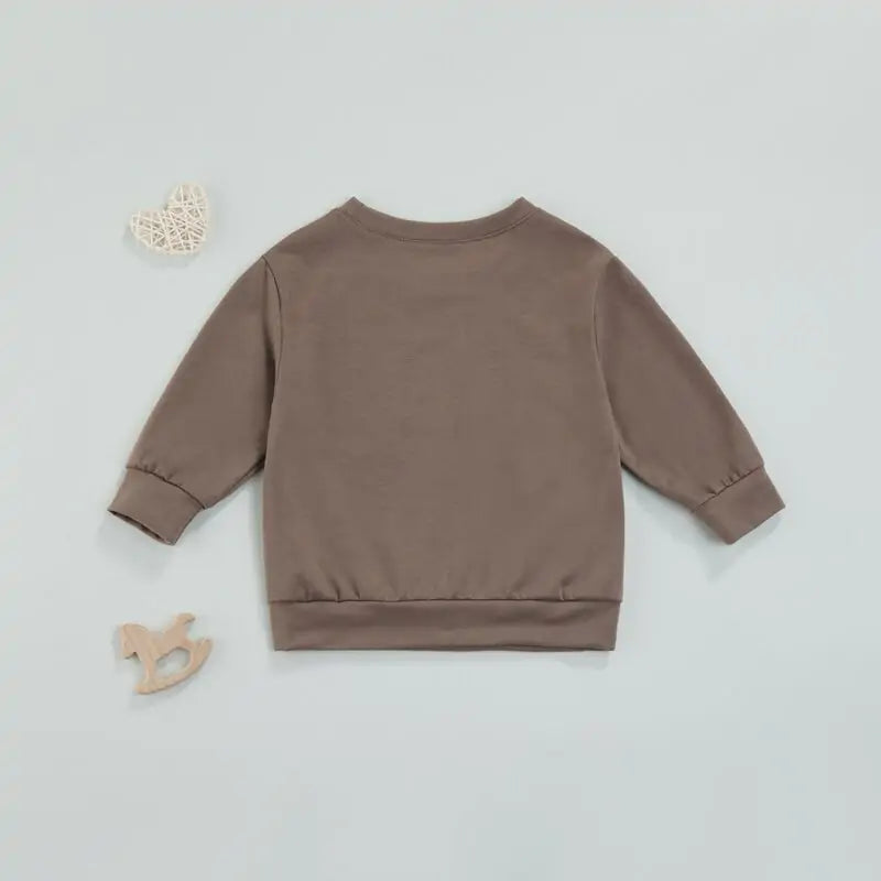 Toddler Solid Letter Print Pullover