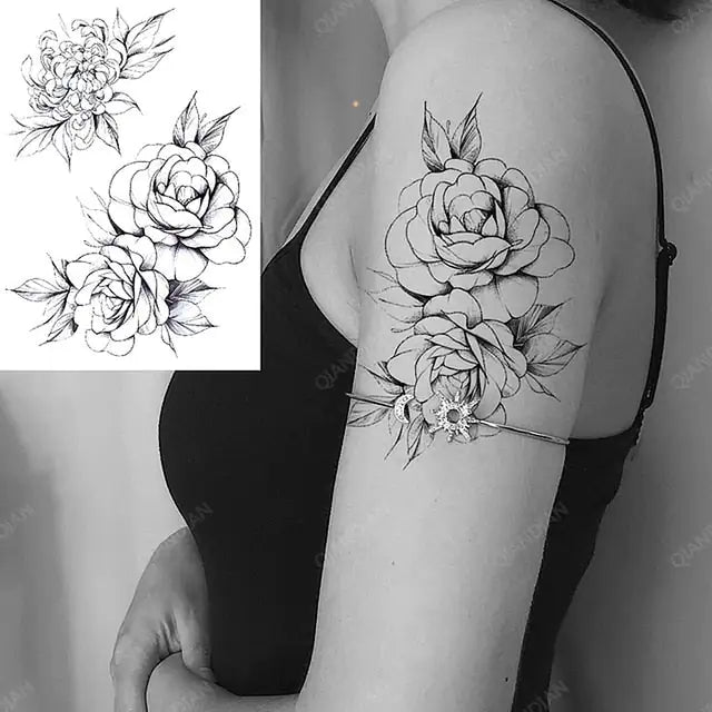 Old School Flowers Tattoos for Women