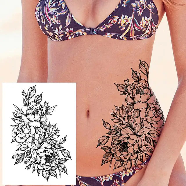 Old School Flowers Tattoos for Women