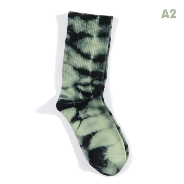 Women Tie-dye Middle Tube Socks