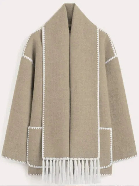 Splice Overcoat With Scarf