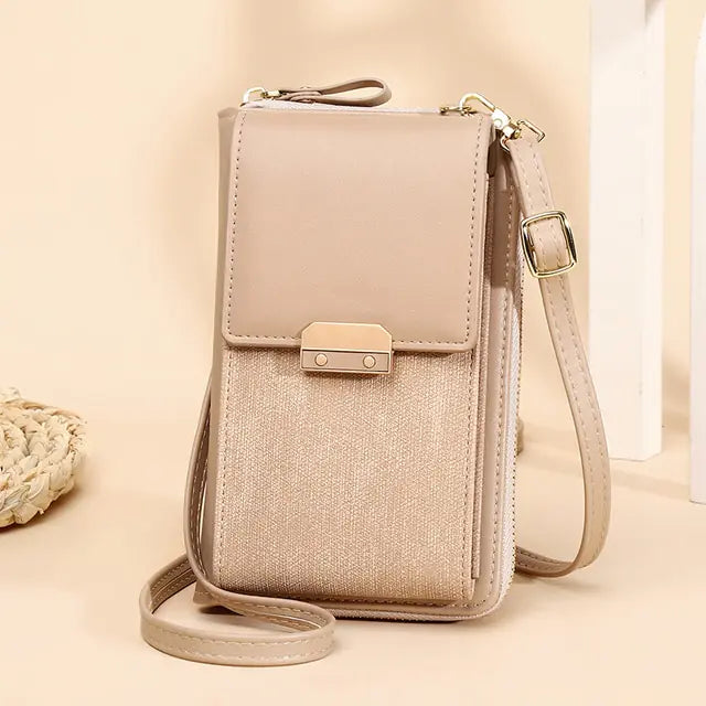 PU Leather Ladies Wallet Crossbody Bag