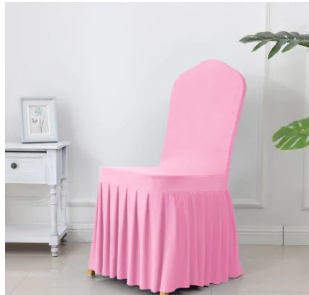 Wedding Spandex Chair Cover With  Pleated Ruffled  Skirt