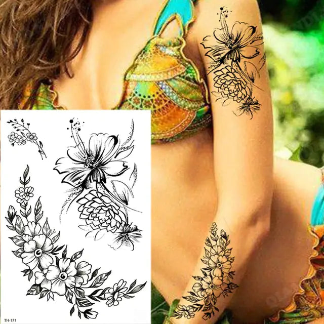 Old School Flowers Tattoos for Women