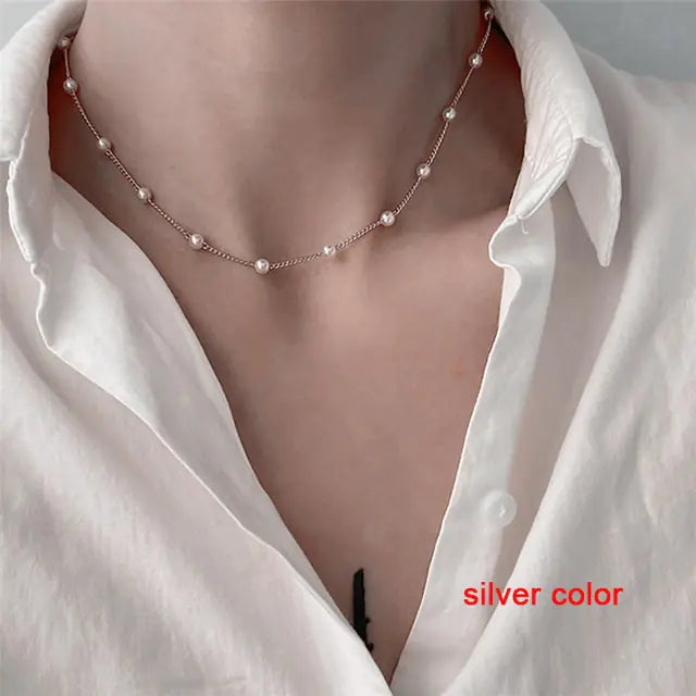 Sparkling Clavicle Chain Necklace