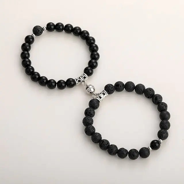 Natural Stone Beads Couple Magnetic Bracelets