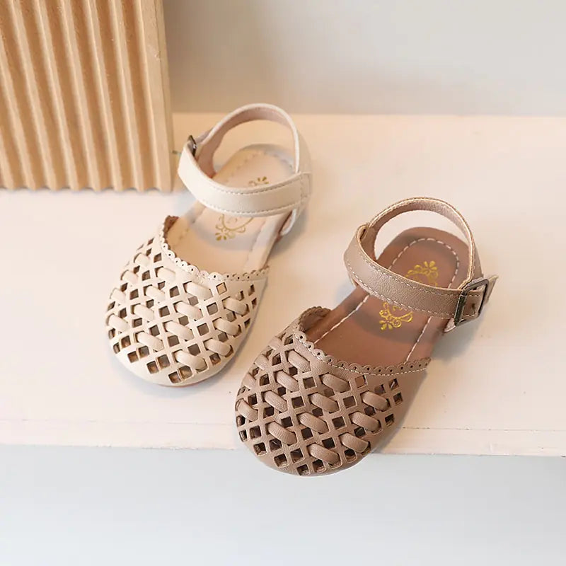 Little Girl Soft Pu Leather Sliders