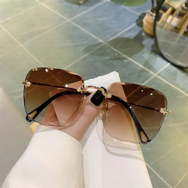 Vintage Clip Frameless UV Sunglasses