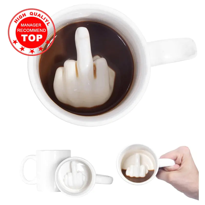 White Middle Finger Mug