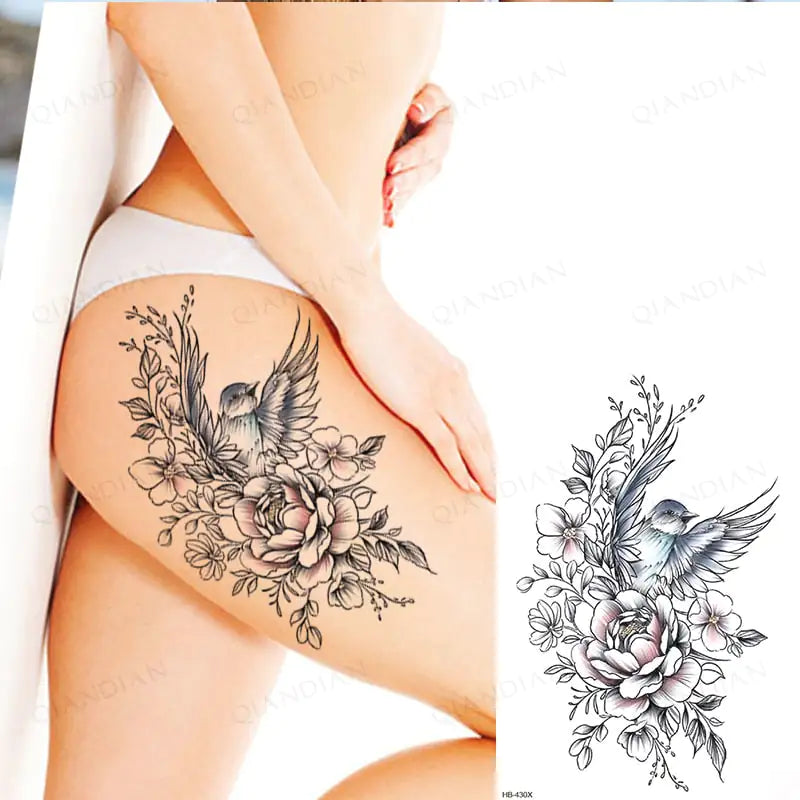 Old School Flowers Tattoos for Women