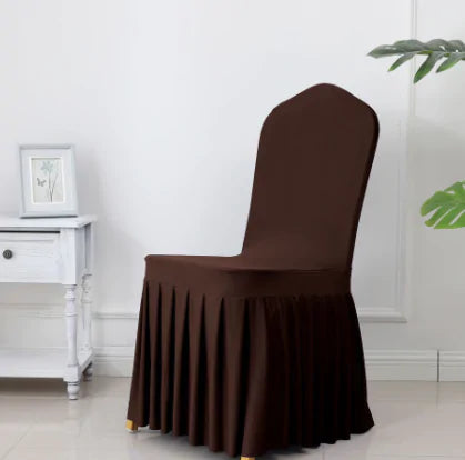 Wedding Spandex Chair Cover With  Pleated Ruffled  Skirt