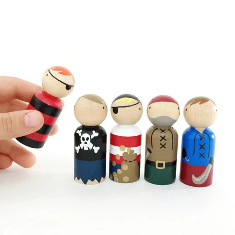 Unpainted Wooden Peg Dolls