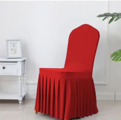 Wedding Spandex Chair Cover With  Pleated Ruffled  Skirt