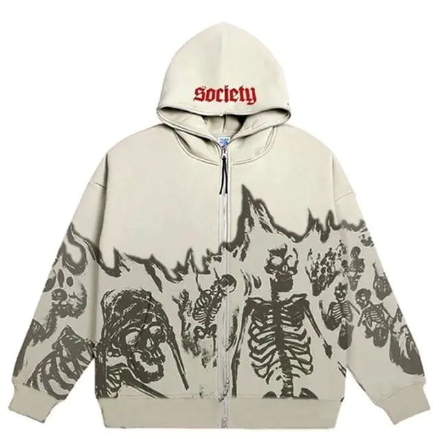 Women's Skeleton Print Hoodies