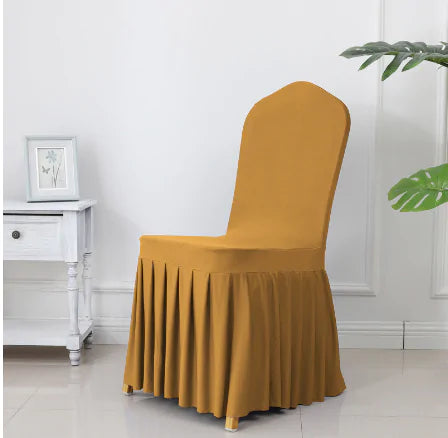 Wedding Spandex Chair Cover With  Pleated Ruffled  Skirt