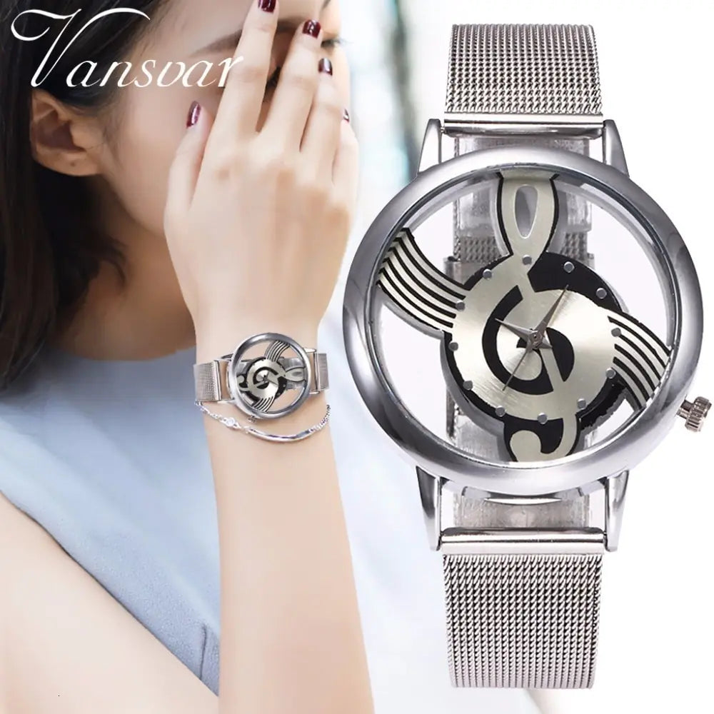 Women's Hollow Music Note Fashion Watch