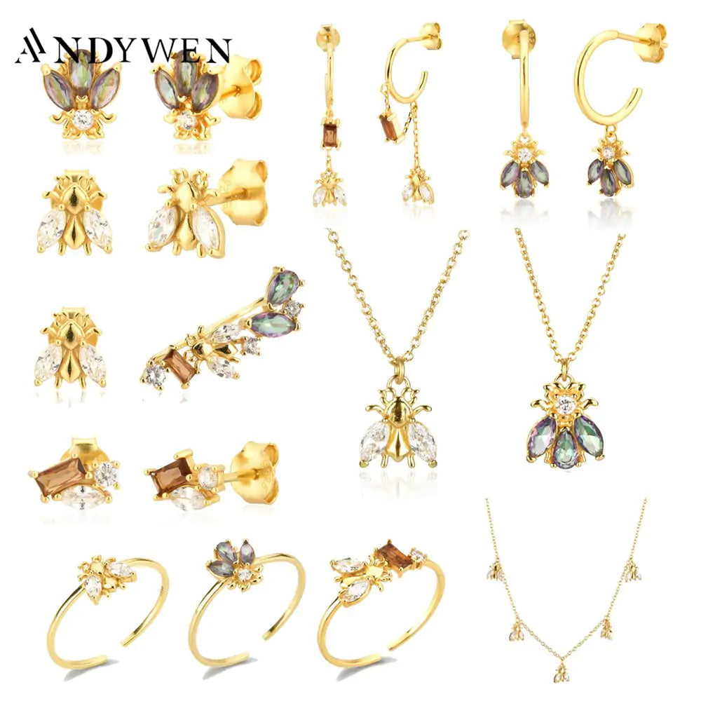 Winter Bee Earrings and Ring Collection